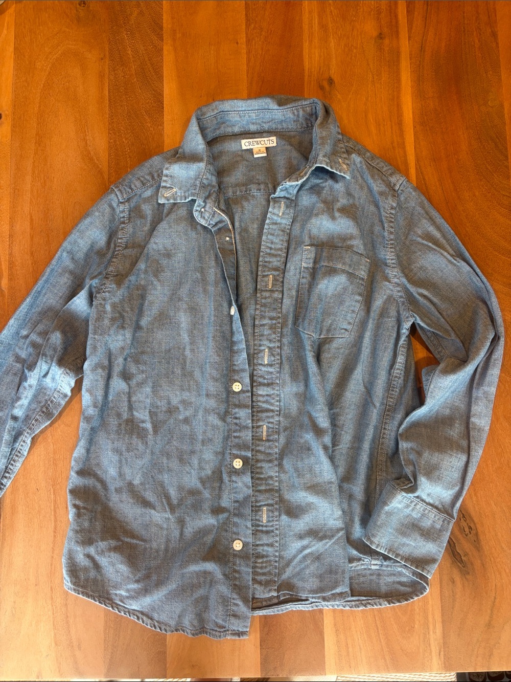 Crewcuts Boys Blue Chambray Button-Up Shirt